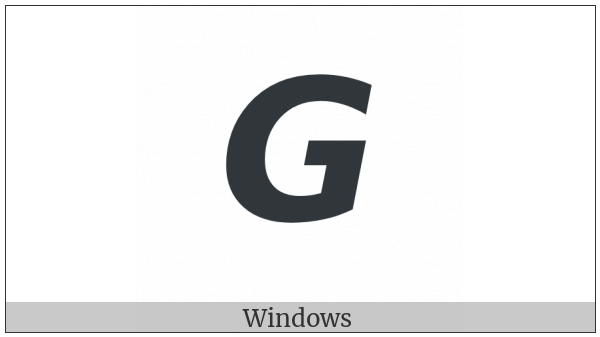 Mathematical Sans-Serif Bold Italic Capital G on various operating systems