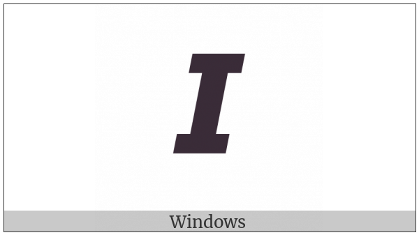 Mathematical Sans-Serif Bold Italic Capital I on various operating systems