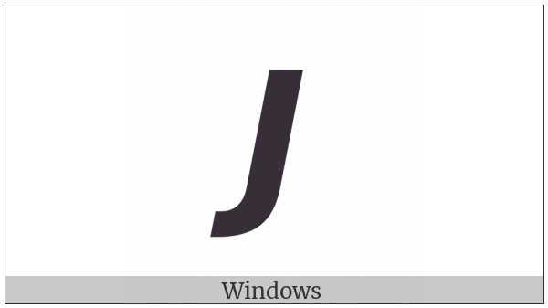Mathematical Sans-Serif Bold Italic Capital J on various operating systems