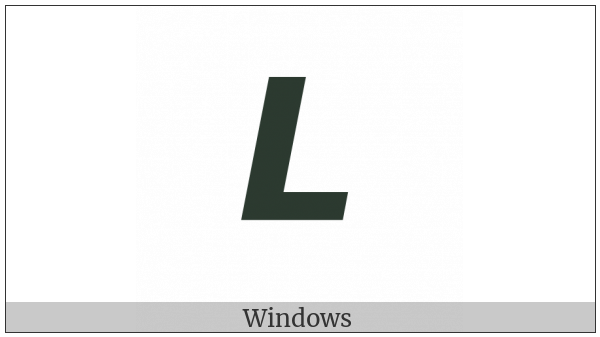 Mathematical Sans-Serif Bold Italic Capital L on various operating systems