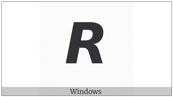Mathematical Sans-Serif Bold Italic Capital R on various operating systems