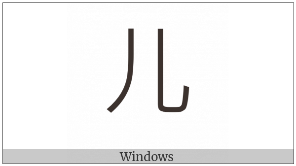 Kangxi Radical Legs on various operating systems
