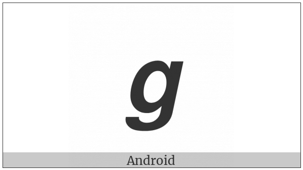 Mathematical Sans-Serif Bold Italic Small G on various operating systems