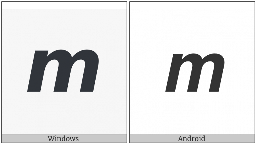 Mathematical Sans-Serif Bold Italic Small M on various operating systems