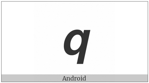 Mathematical Sans-Serif Bold Italic Small Q on various operating systems