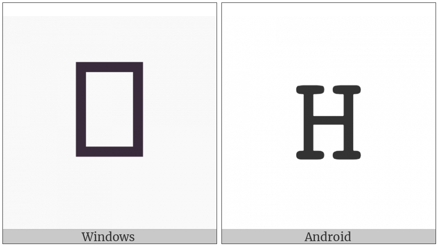 Mathematical Monospace Capital H on various operating systems