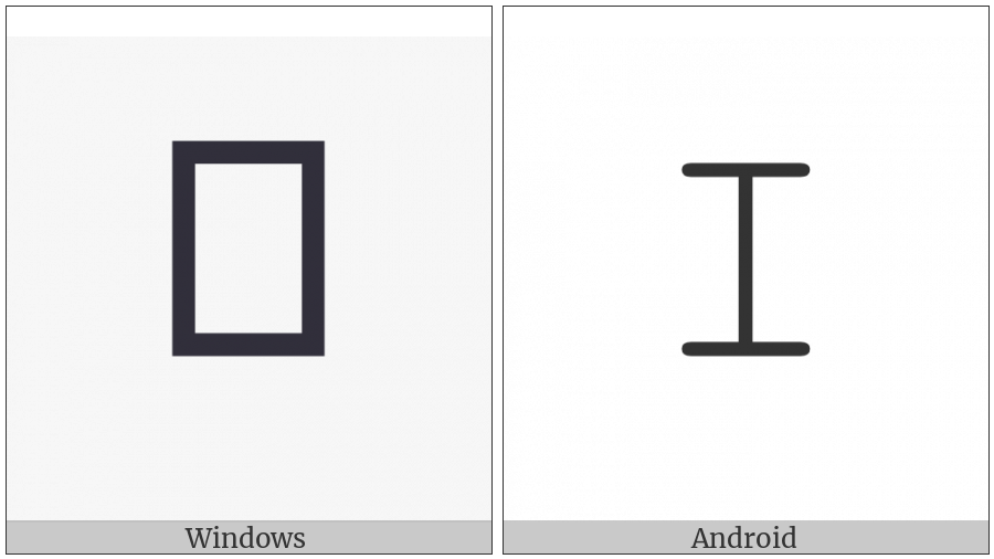 Mathematical Monospace Capital I on various operating systems