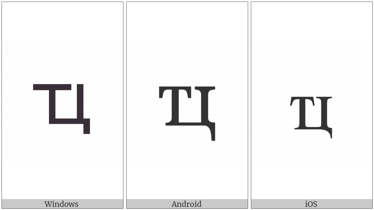 Cyrillic Small Ligature Te Tse on various operating systems