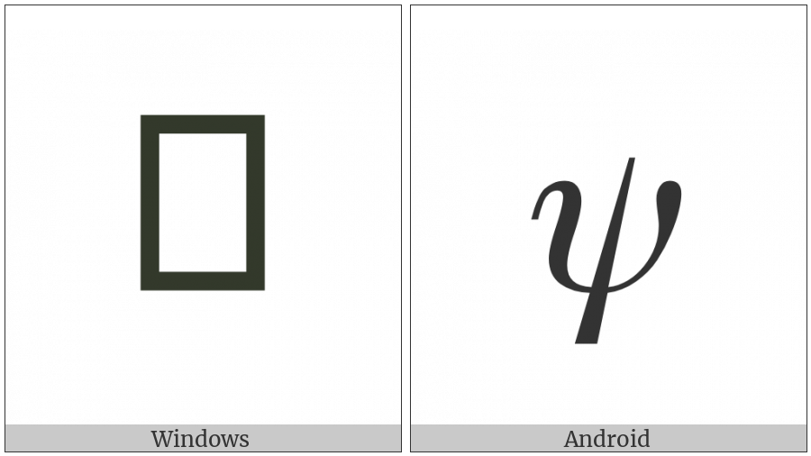Mathematical Italic Small Psi on various operating systems