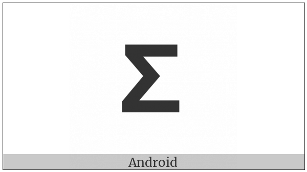 Mathematical Sans-Serif Bold Capital Sigma on various operating systems
