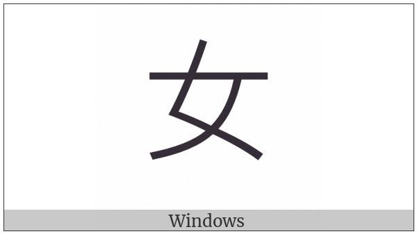 Kangxi Radical Woman on various operating systems