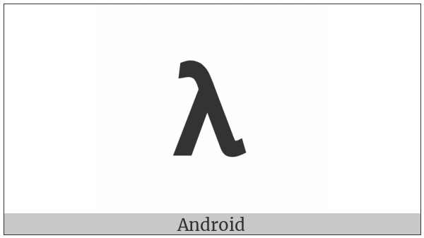 Mathematical Sans-Serif Bold Small Lamda on various operating systems