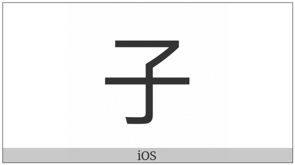 Kangxi Radical Child on various operating systems