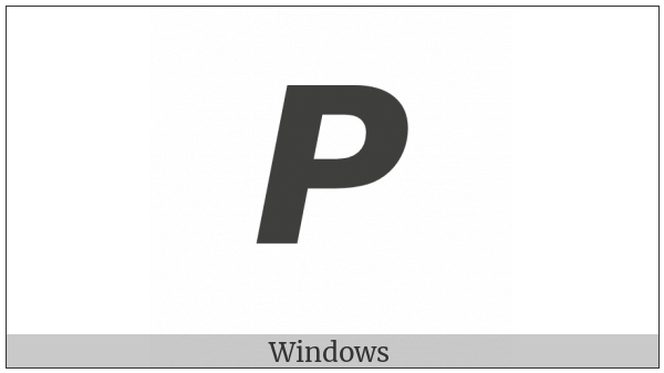 Mathematical Sans-Serif Bold Italic Capital Rho on various operating systems