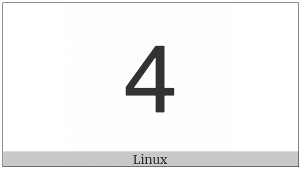 Mathematical Sans-Serif Digit Four on various operating systems