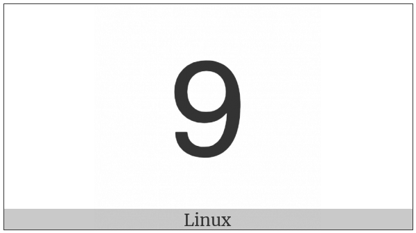 Mathematical Sans-Serif Digit Nine on various operating systems