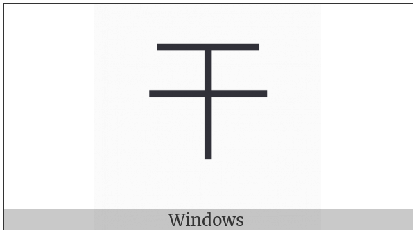 Kangxi Radical Dry on various operating systems