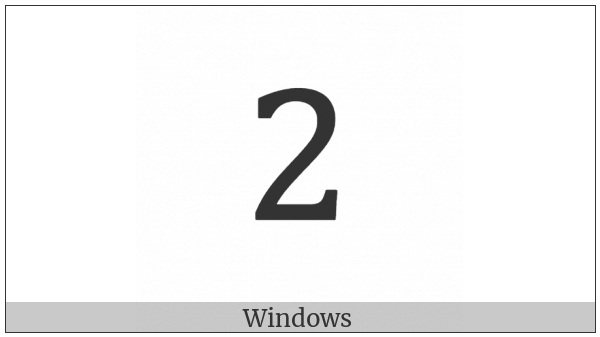 Mathematical Monospace Digit Two on various operating systems