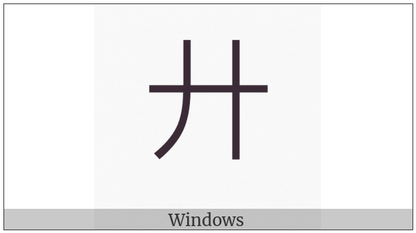 Kangxi Radical Two Hands on various operating systems