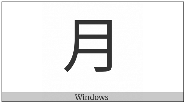 Kangxi Radical Moon on various operating systems