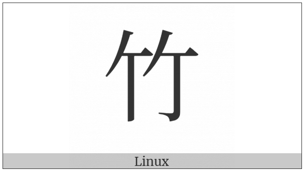Kangxi Radical Bamboo on various operating systems