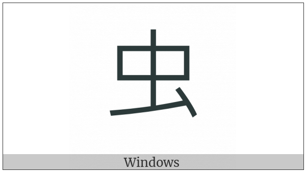 Kangxi Radical Insect on various operating systems
