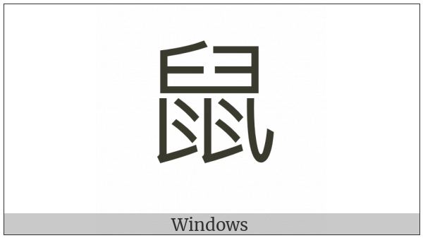Kangxi Radical Rat on various operating systems
