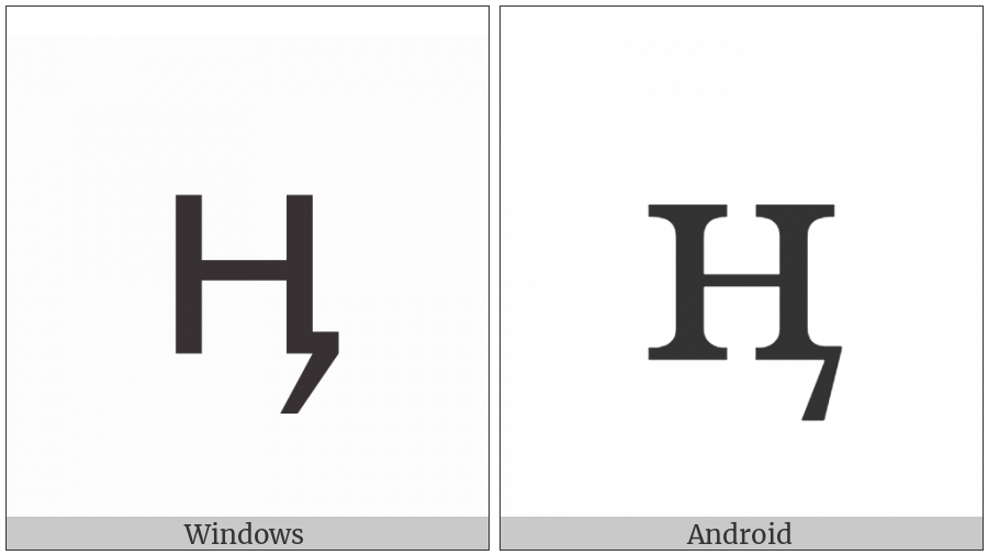 Cyrillic Small Letter En With Tail on various operating systems