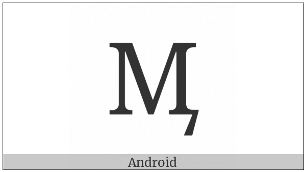 Cyrillic Capital Letter Em With Tail on various operating systems