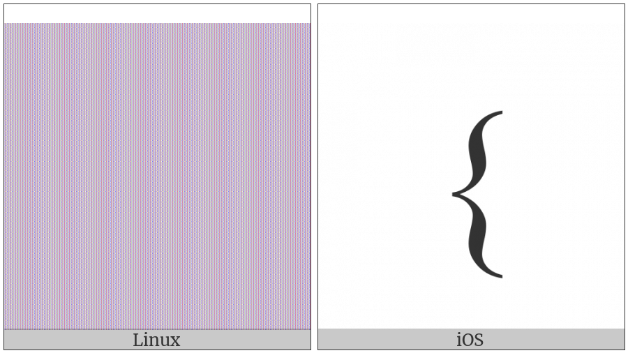 Left Curly Bracket on various operating systems