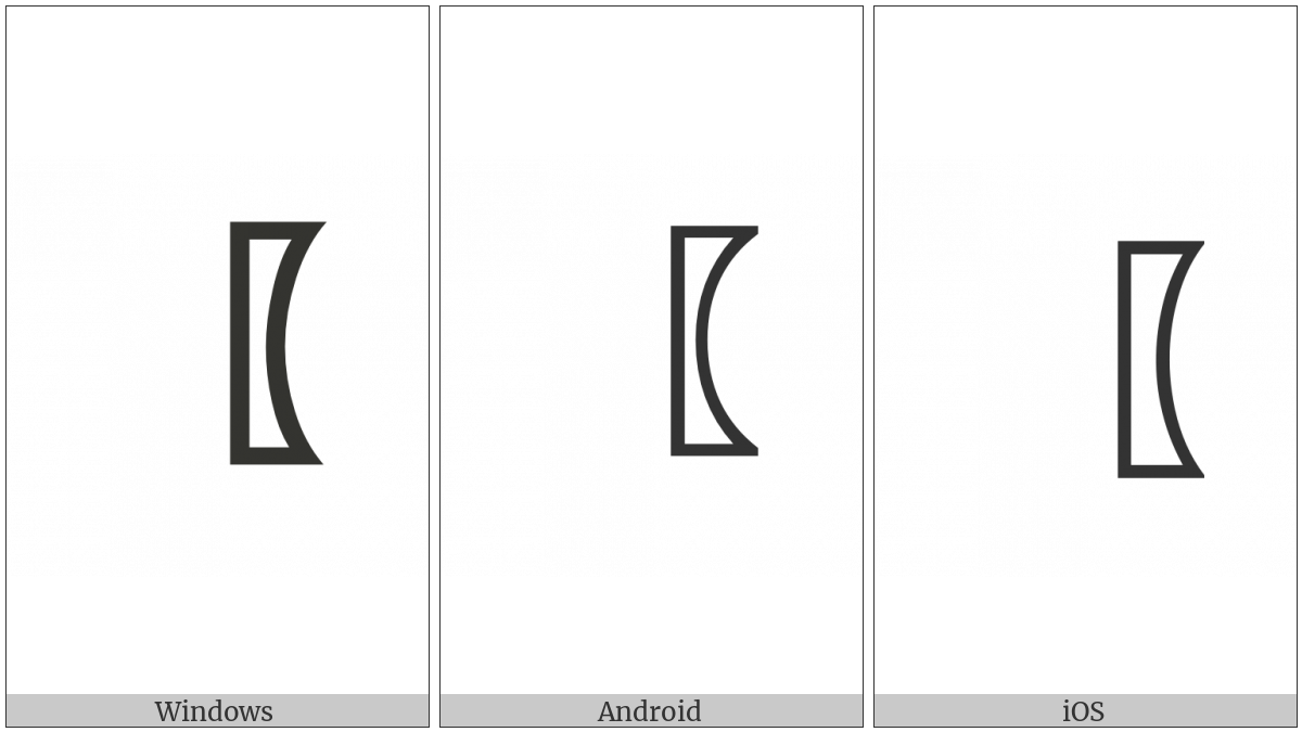 Left White Lenticular Bracket on various operating systems