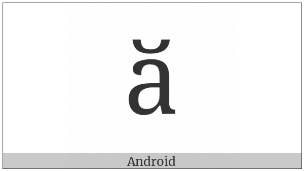 Cyrillic Small Letter A With Breve on various operating systems