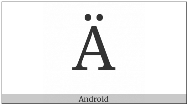 Cyrillic Capital Letter A With Diaeresis on various operating systems