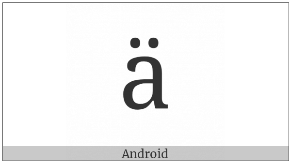 Cyrillic Small Letter A With Diaeresis on various operating systems