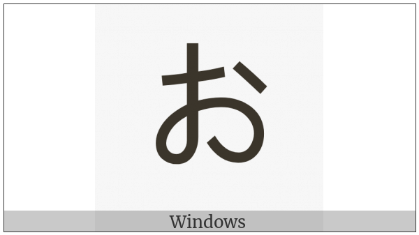 Hiragana Letter O on various operating systems