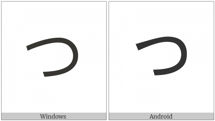Hiragana Letter Tu on various operating systems