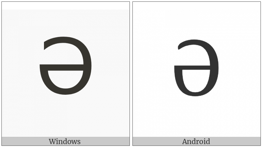 Cyrillic Capital Letter Schwa on various operating systems