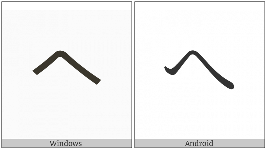 Hiragana Letter He on various operating systems