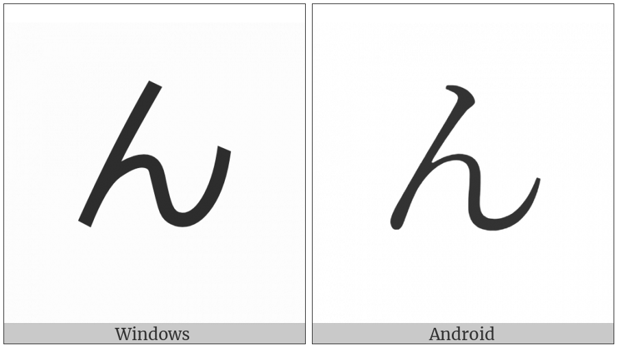 Hiragana Letter N on various operating systems