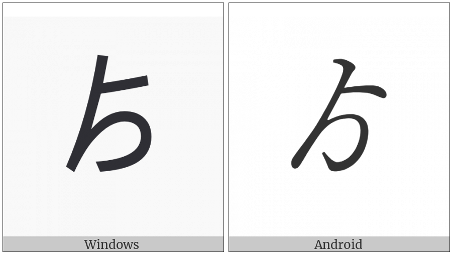 Hiragana Digraph Yori on various operating systems