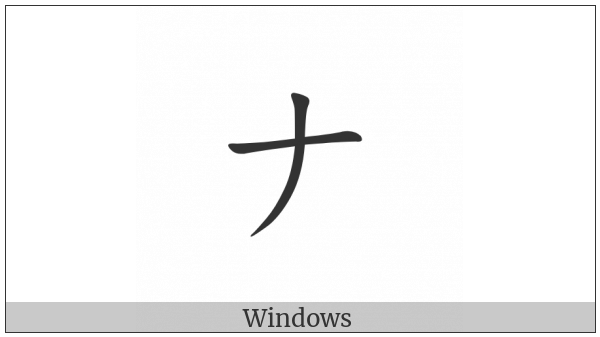 Katakana Letter Na on various operating systems