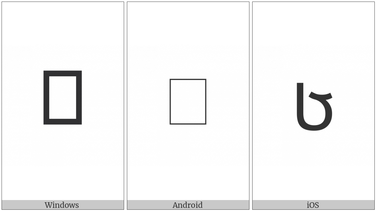 Adlam Small Letter Alif on various operating systems