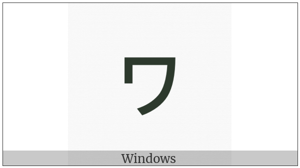 Katakana Letter Small Wa on various operating systems