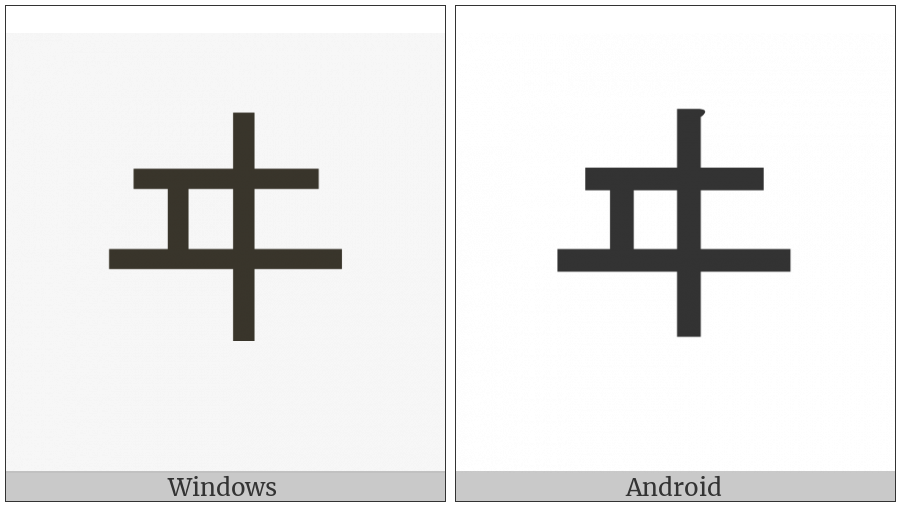 Katakana Letter Wi on various operating systems