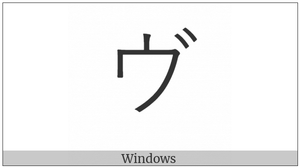 Katakana Letter Vu on various operating systems