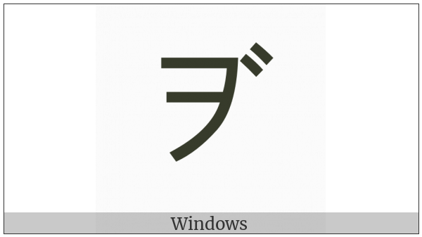 Katakana Letter Vo on various operating systems