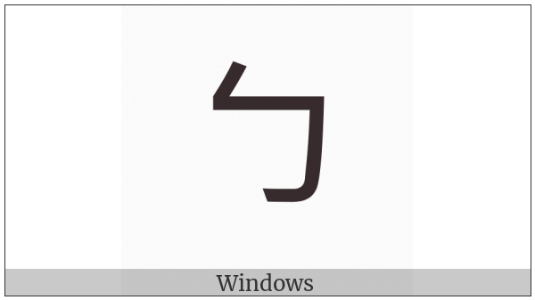 Bopomofo Letter B on various operating systems