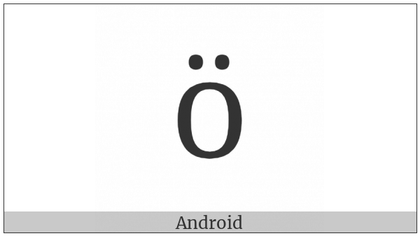 Cyrillic Small Letter O With Diaeresis on various operating systems