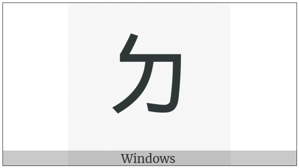 Bopomofo Letter D on various operating systems