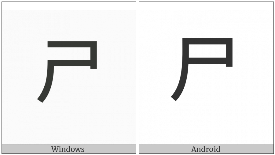 Bopomofo Letter Sh on various operating systems